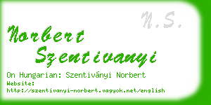 norbert szentivanyi business card
